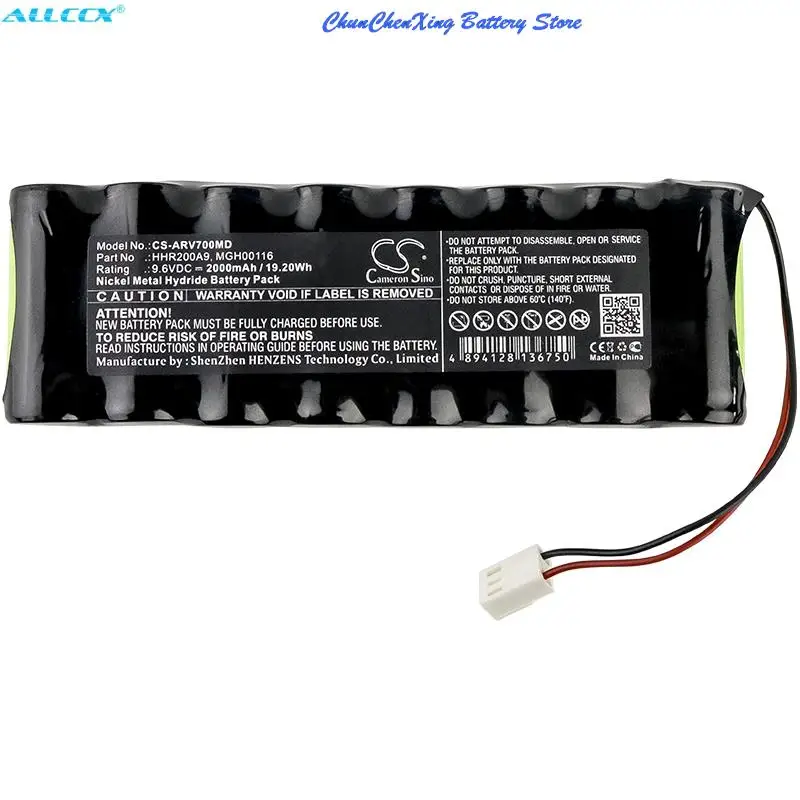 

Cameron Sino 9.6V 2000mAh Medical Battery HHR200A9,MGH00116 for Arcomed AG SP6000 syringe, Syramed SP6000, Volumed VP7000,VP6000