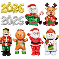 Christmas Standing Santa Claus Snowman EIK Foil Balloon 2026 Number Balloon New Year Xmas Navidad Noel Party Decoration Supplies