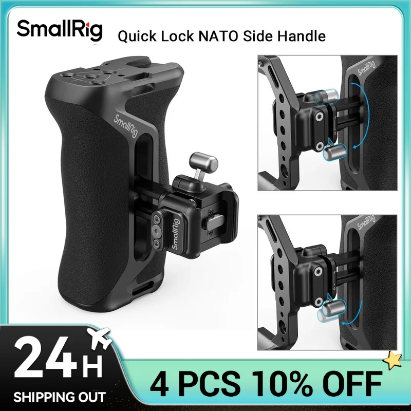 SmallRig Snap-on Quick Lock NATO Side Handle NATO Clamp Locks within One Second, Faster and Safer Adjustable Handle 4017