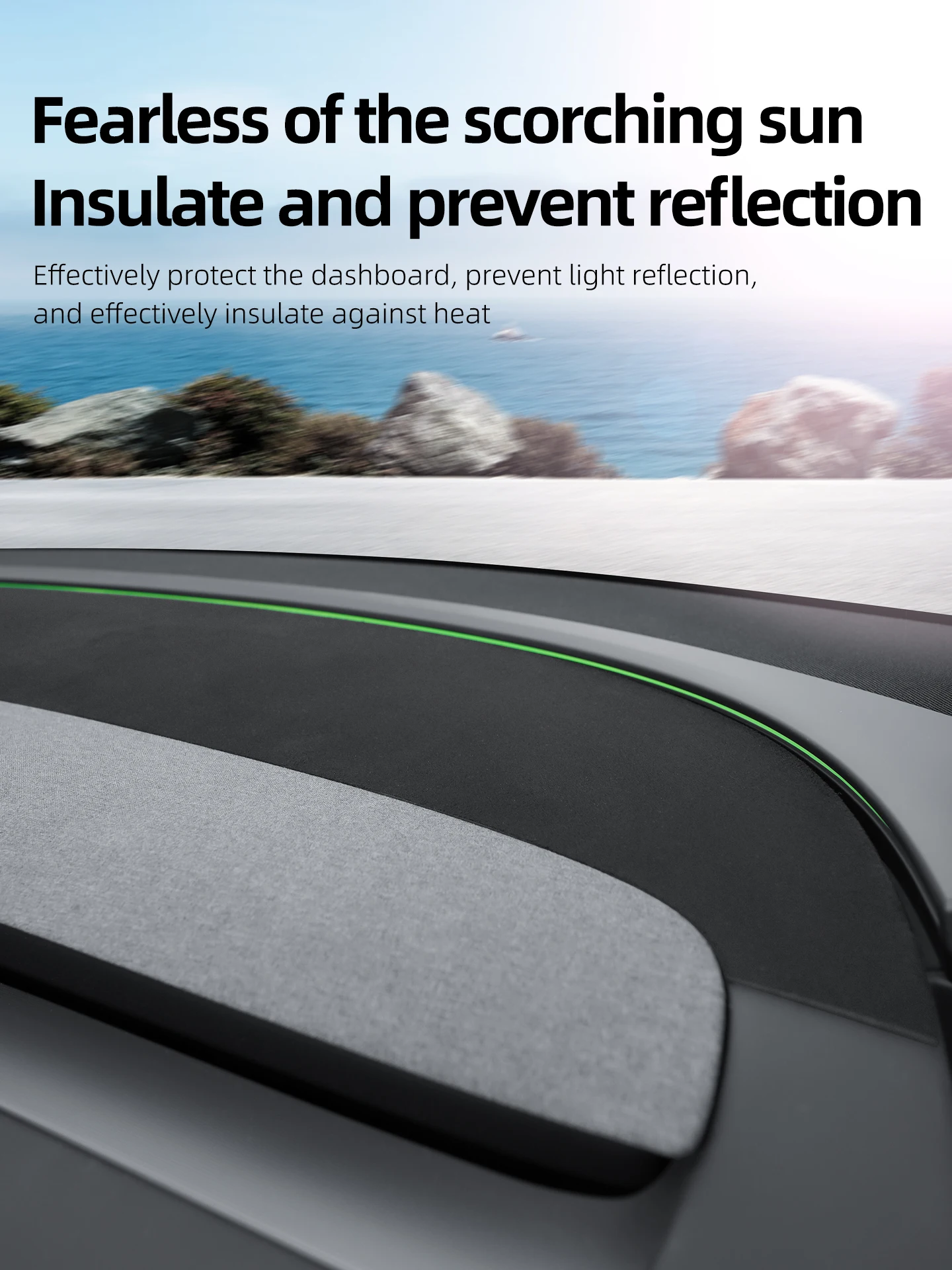 Für Tesla Model YL 6-Sitzer 2026 Armaturenbrett-Abdeckung Wildleder Sonnenschutz Anti-UV Armaturenbrettmatte Rutschfeste Pads Auto-Zubehör – Detail 5