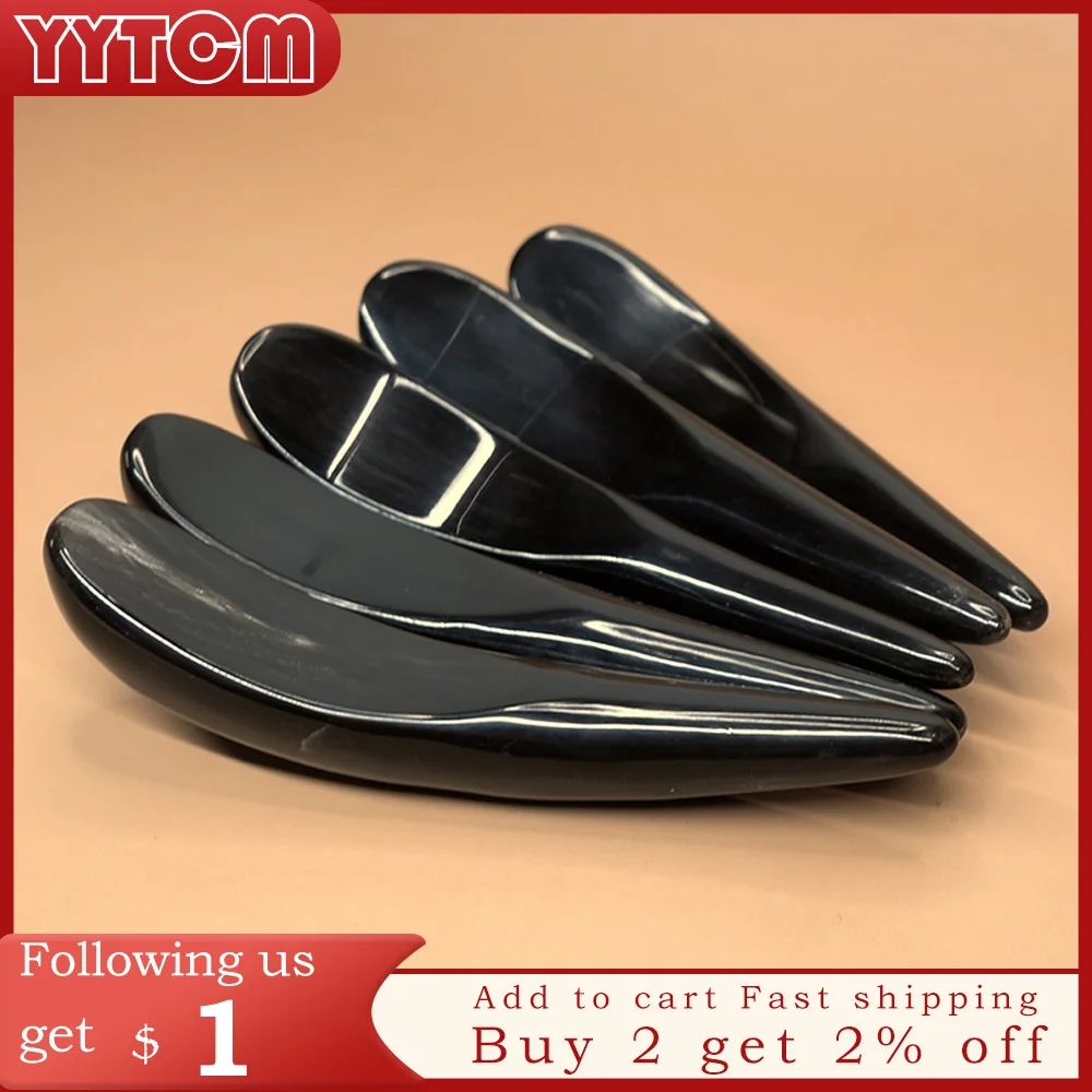 Good quality Massage Dian Xue Guasha Cone Scrapping Plate 100% Buffalo Horn 14-16cm 6pcs/lot