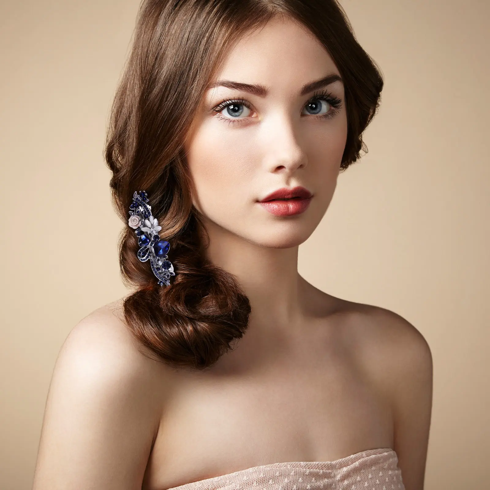 

4Pcs Retro French Style Hair Barrettes Rhinestone Crystal Decorative Spring Clips Women Hair Accessories Gift for Birthday
