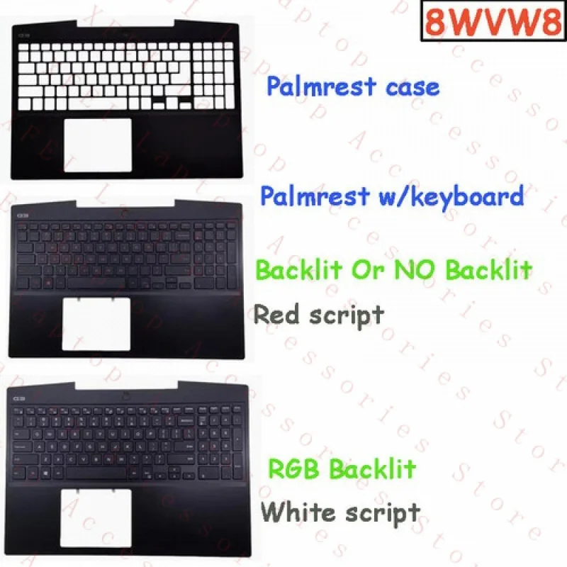 

F New Palmrest w/Backlit Keyboard RGB 8WVW8 08WVW8 for Dell G3 3590 G3 15 3500