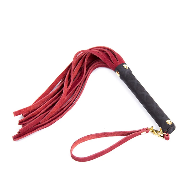 High Quality Pu Leather Pimp Hand Cuffs Queen Colourful Horse Racing Riding Crop Party Flogger Riding Whip