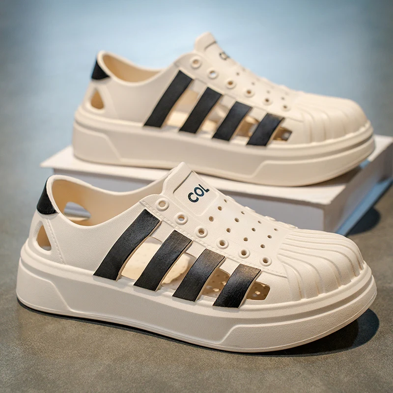 

Мужские сандалии из искусственной кожи, мужские пляжные сандалии, мягкая обувь, лето 2024, мужская повседневная обувь, удобная нескользящая подошва для взрослых