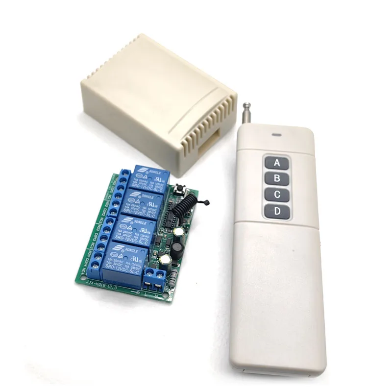 AC220V 10A 4CH لاسلكي للتحكم عن بعد التبديل وحدة الاستقبال التتابع و 4 قنوات RF433MHz نقل التحكم عن بعد