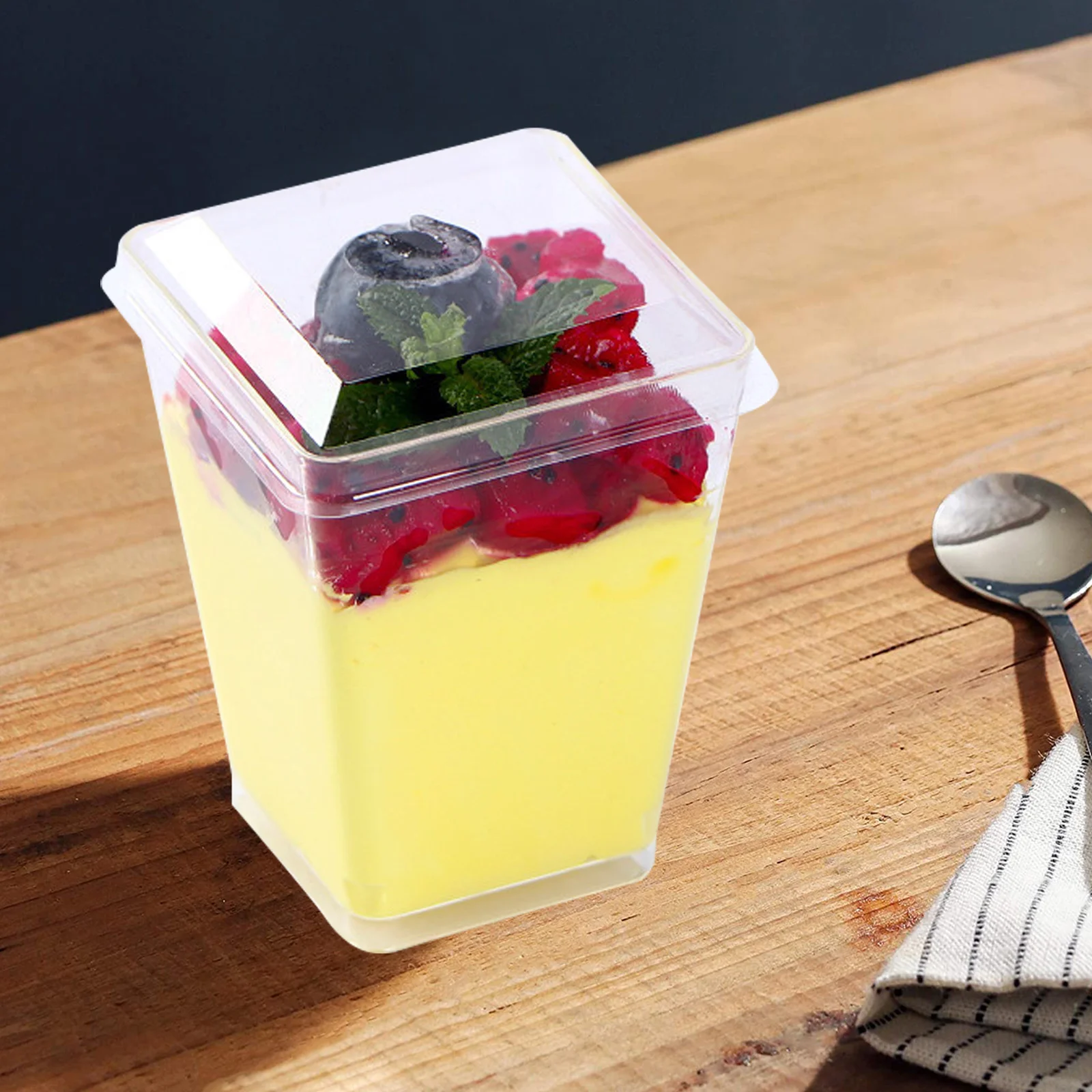 

50pcs Mini Dessert Cups Clear Tiramisu Mousse Household Compact Transparent Replaceable Party Picnic Home Office Gifts