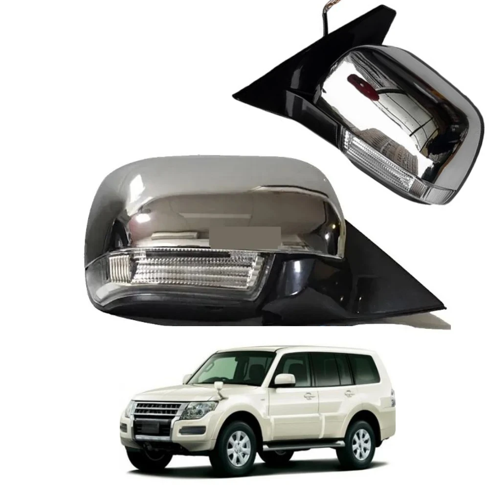 

1 шт. 10-контактное хромированное боковое зеркало для Pajero V70 V90, дверь заднего вида, автоматическое складное стекло, тепловое светодиодное поворотное для Montero V80 V60 7632A489