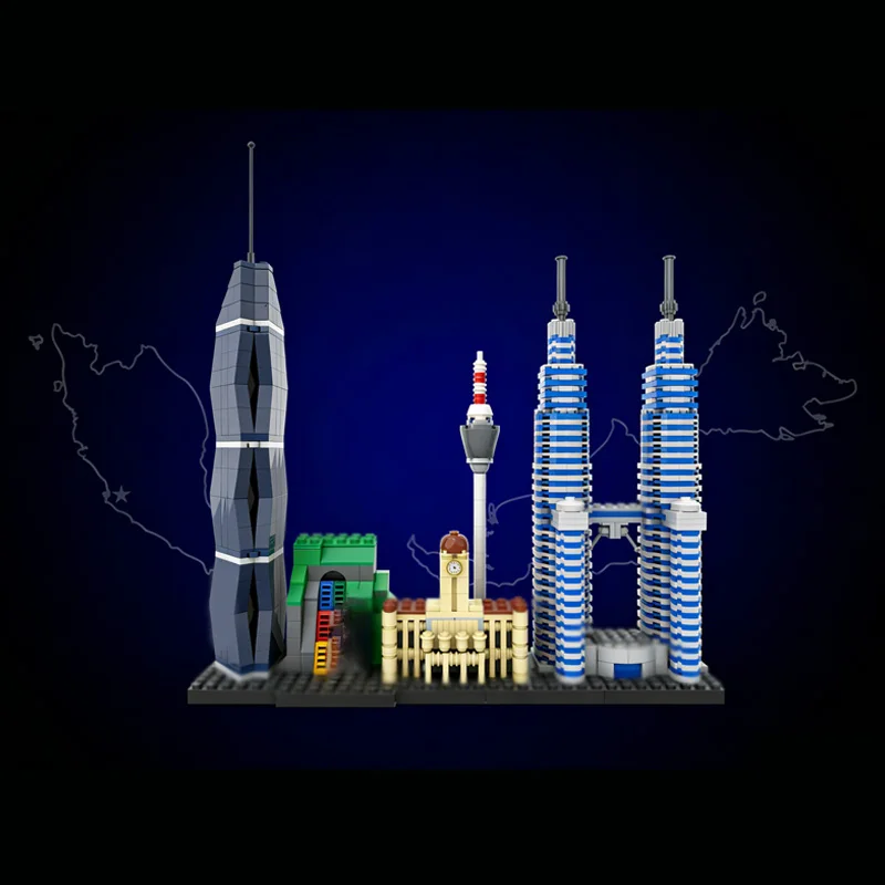 Cidade rua vista modelo moc tijolos de construção arquitetura urbana cena tecnologia modular presentes feriado montar crianças brinquedos terno