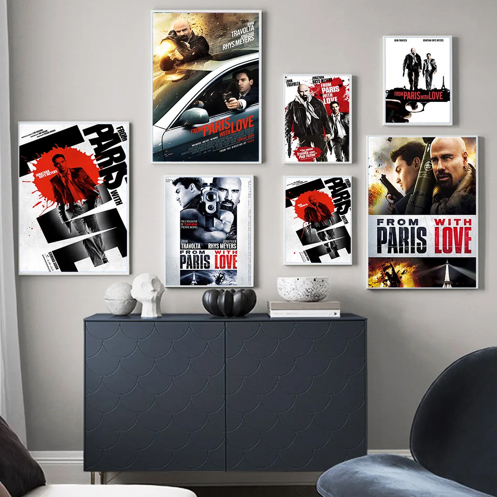 

From Paris With Love French Action Thriller Film Poster Movie Art Print Canvas Painting Decor Wall Picture