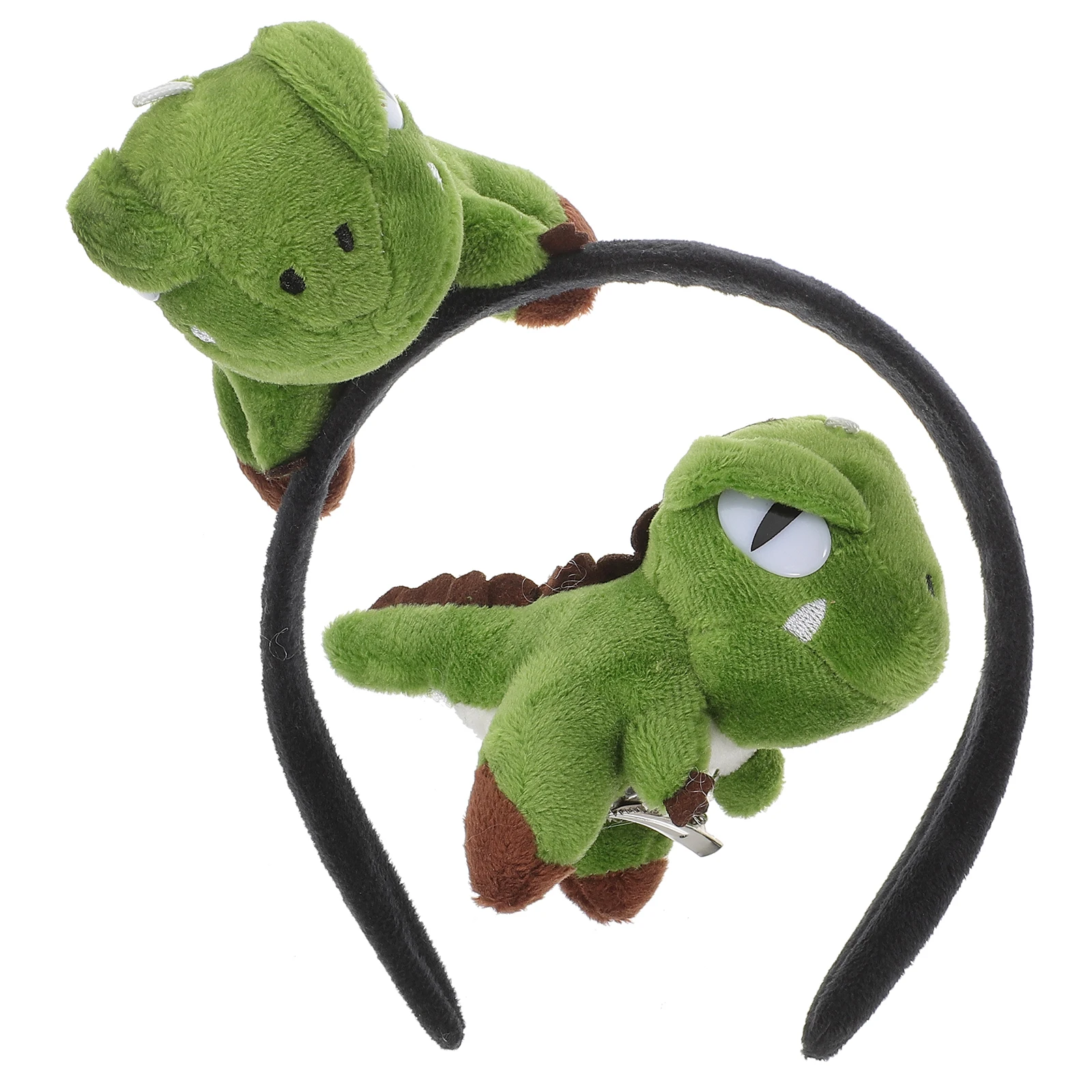

2pcs Dinosaur Headband Hairpin Kids Halloween Animal Decorations Makeup Jungle Long Term Use Costumes Accessories