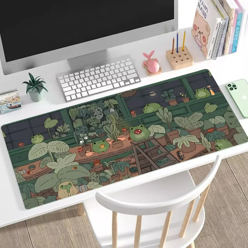 

800x300x2mm Cute Animal Large Mouse Pad Kawaii Green Desk Mat Desk Pad Keyboard Mat Cute Black Cat Bear Fog Mouse Pad