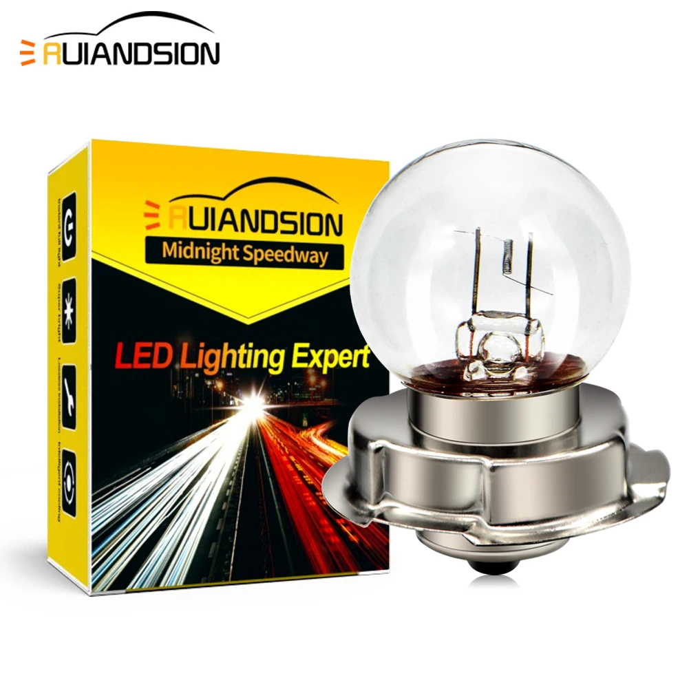RUIANDSION 1PCS P26S Halogen Headlight Lamp 12V 15W 25W Whtie Warm White For UTV ATV Scooter Lamp Nonpolar Motorcycle Accessory