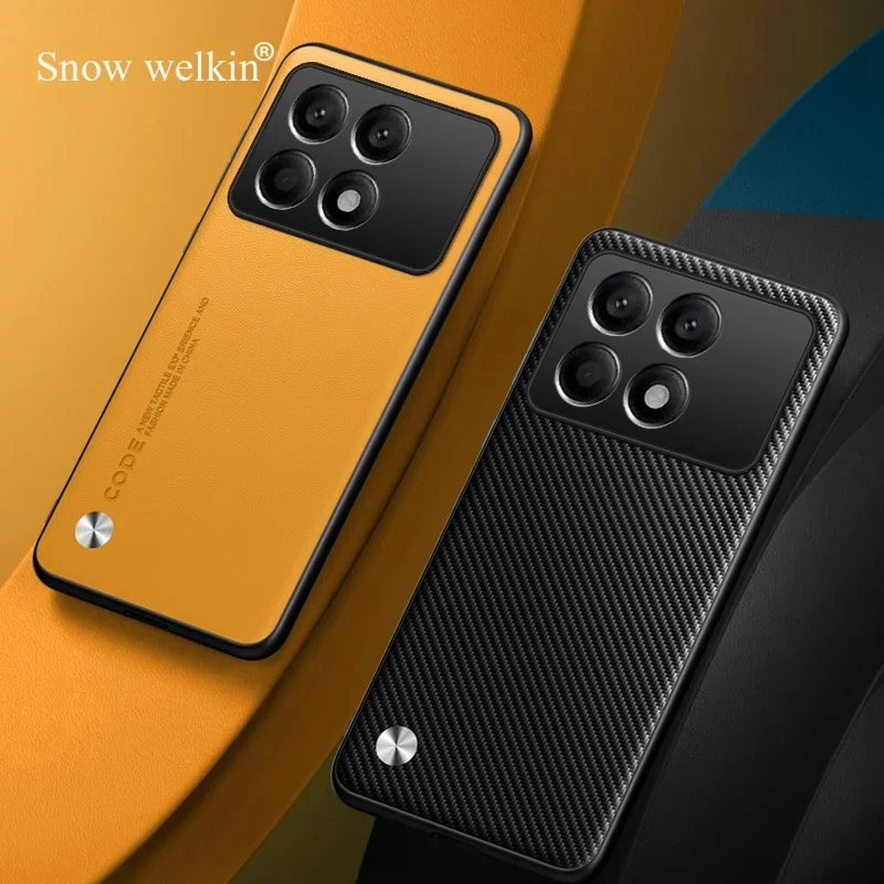 For Poco X6 Pro Luxury PU Leather Shockproof Silicone Case Cover For Xiaomi Poco X6 Pro Back Phone Case Cover Coque
