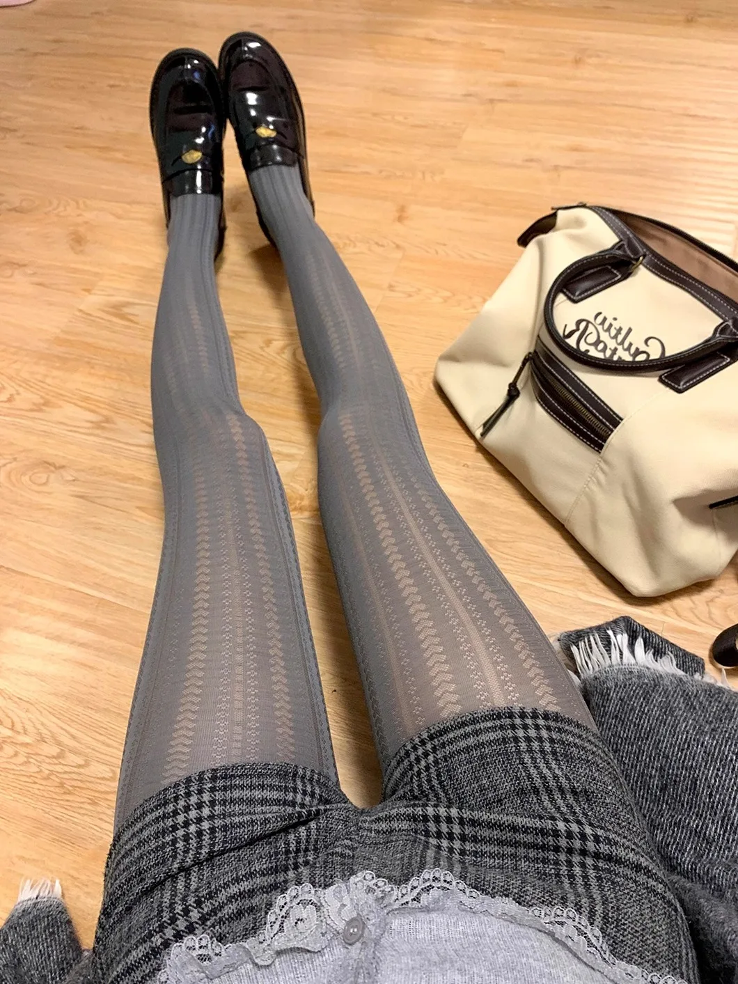 Style Women's Thin Knitted Leggings Pantyhose Autumn Winter Long Tights Elastic Waist Casual Wear Anti-Catch Thread