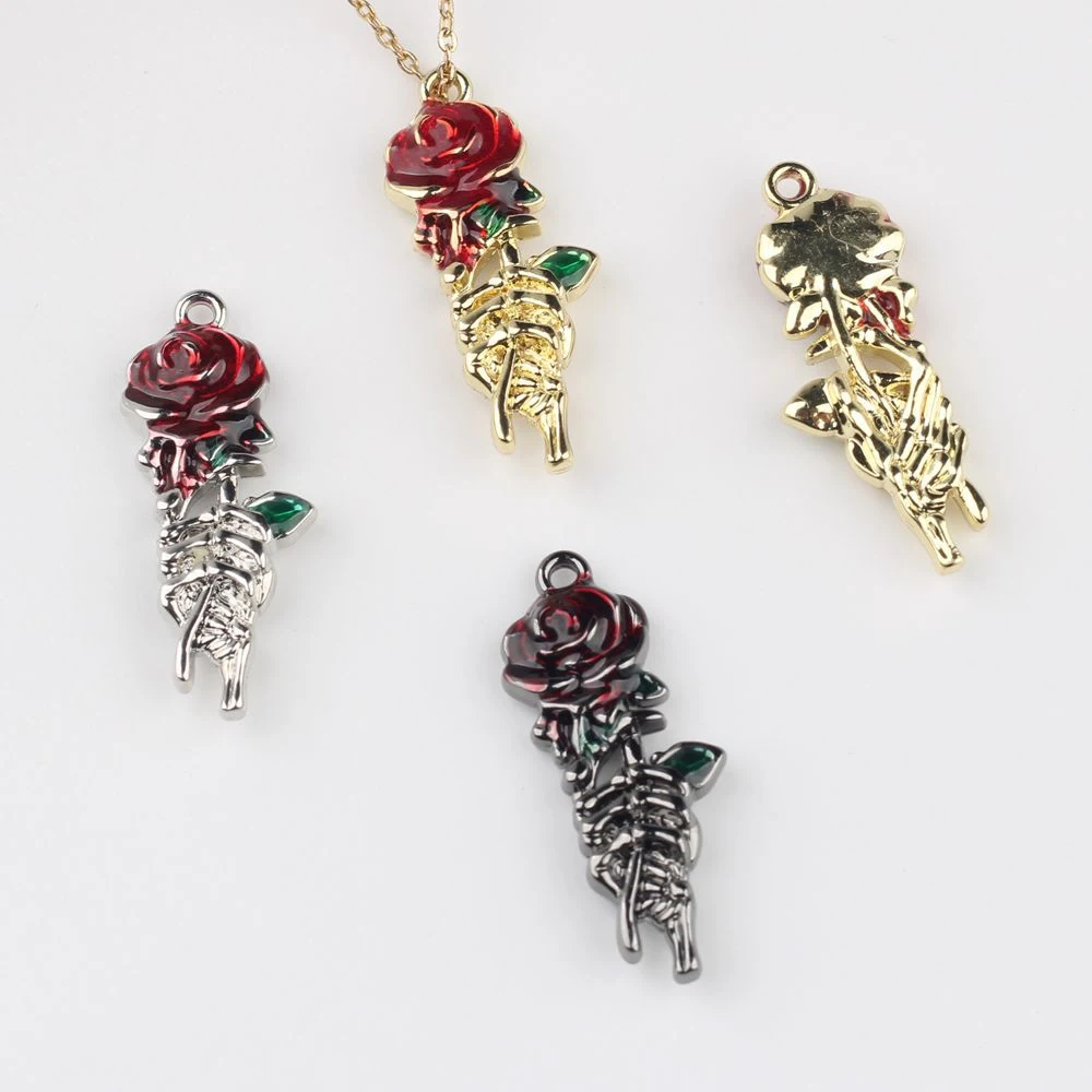 

10pcs Fashion Rose Flower Charms Pendant Jewelry Making Accessories Handmade DIY Bracelet Earrings Necklace Ornament Craft Gifts