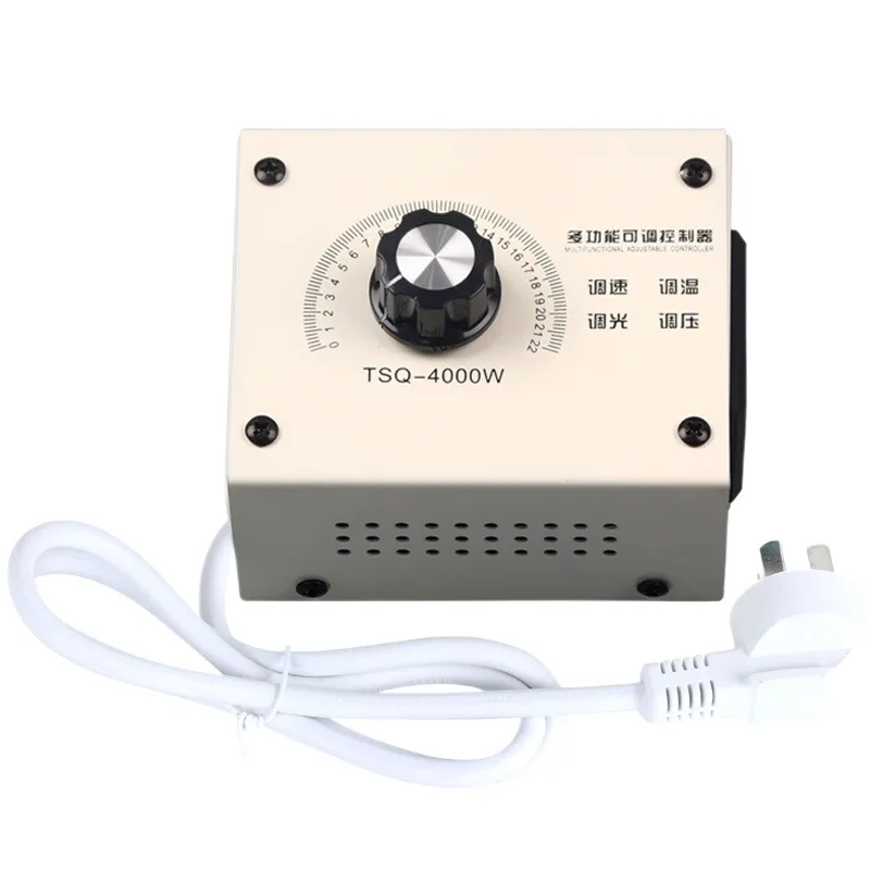 4000W AC220V Stepless Adjust Controller with Power Plug Fan Speed Heater Temperature Light Dimmer Regulator