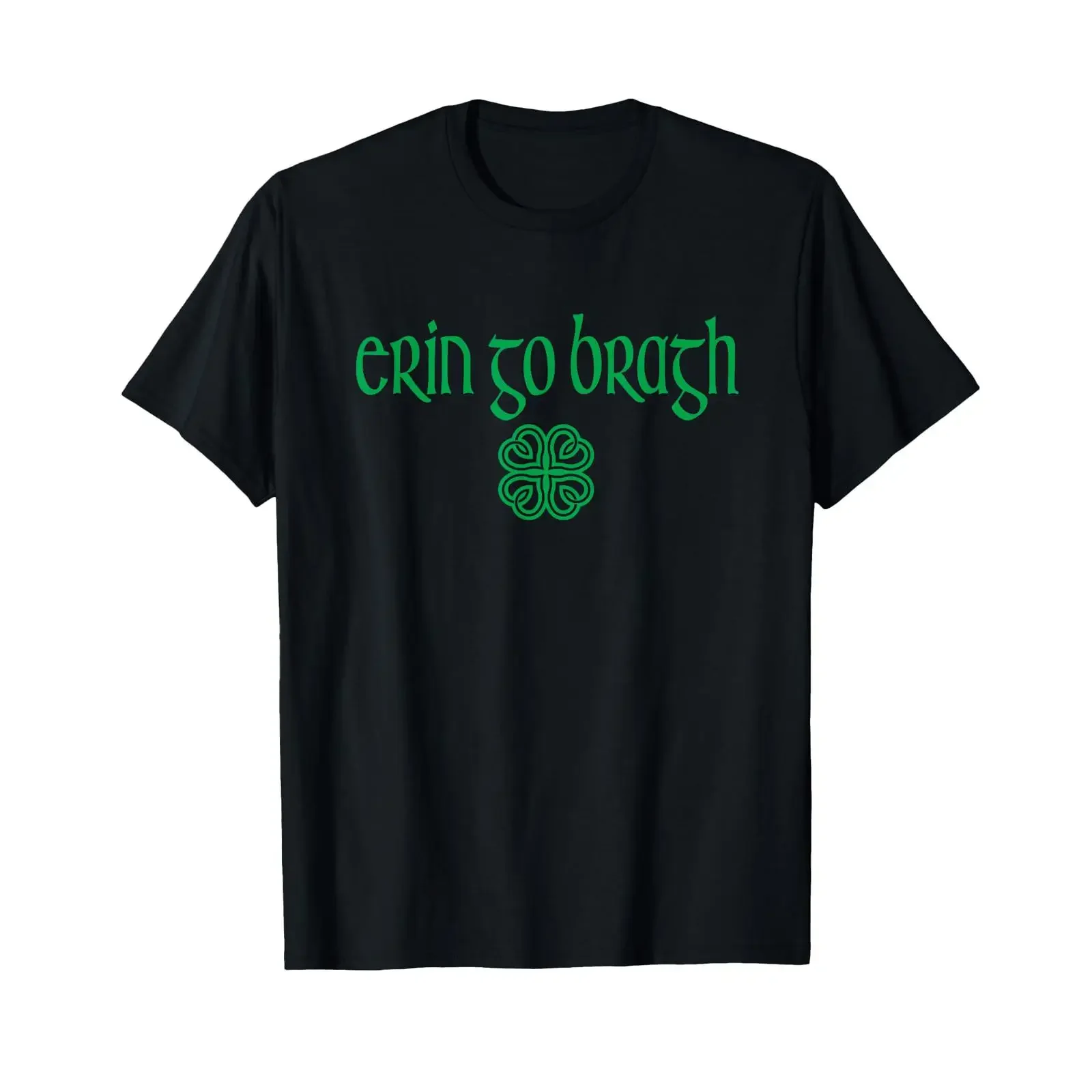 Erin Go Bragh Clover Hearts Irish Style Text Green Print T Shirt vintage Washed Soft Top For Everyday Wear designer clothes