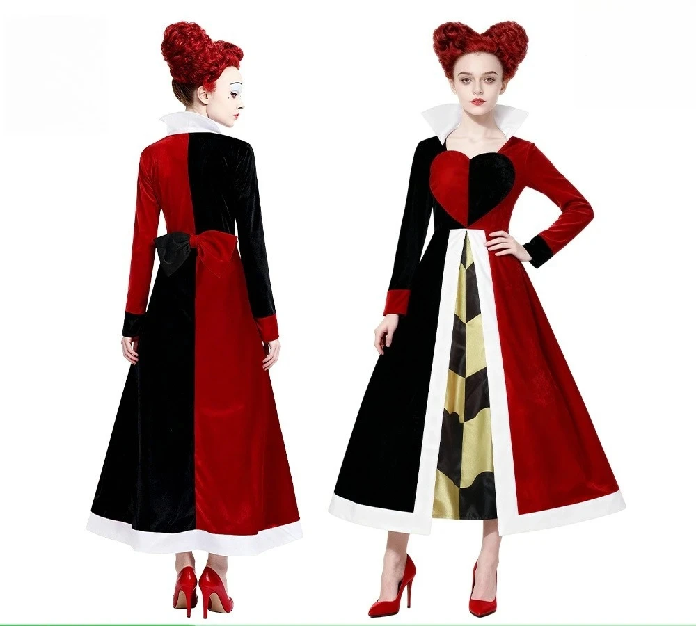

Disney Medieval Queen of Hearts Cos Costume Alice of Hearts in Wonderland Queen of Hearts European Dress