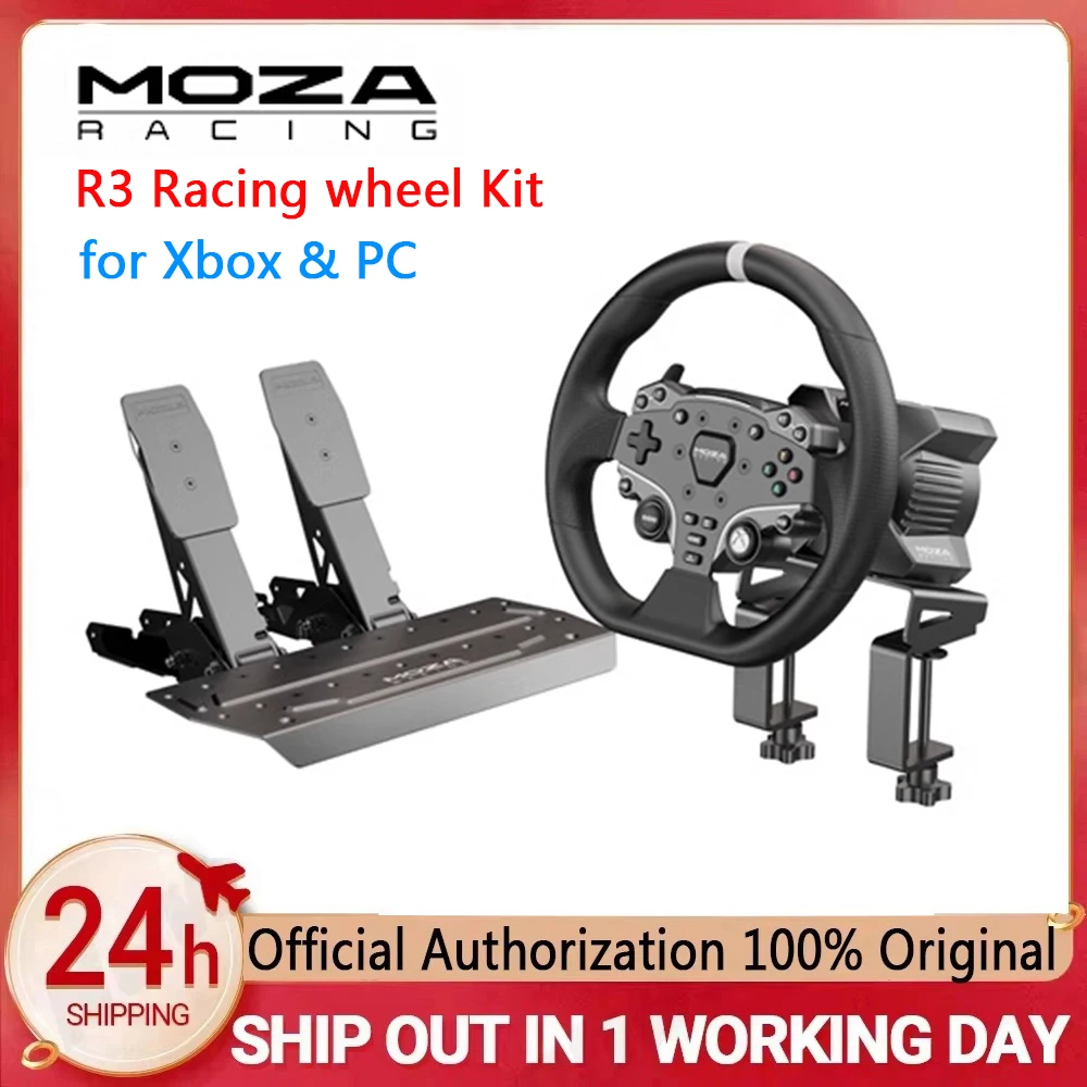 MOZA R3 Racing Wheel and Pedals for Xbox & PC 3.9 Nm of Torque Continuously Output Fully Compatible with Mainstream Racing Games