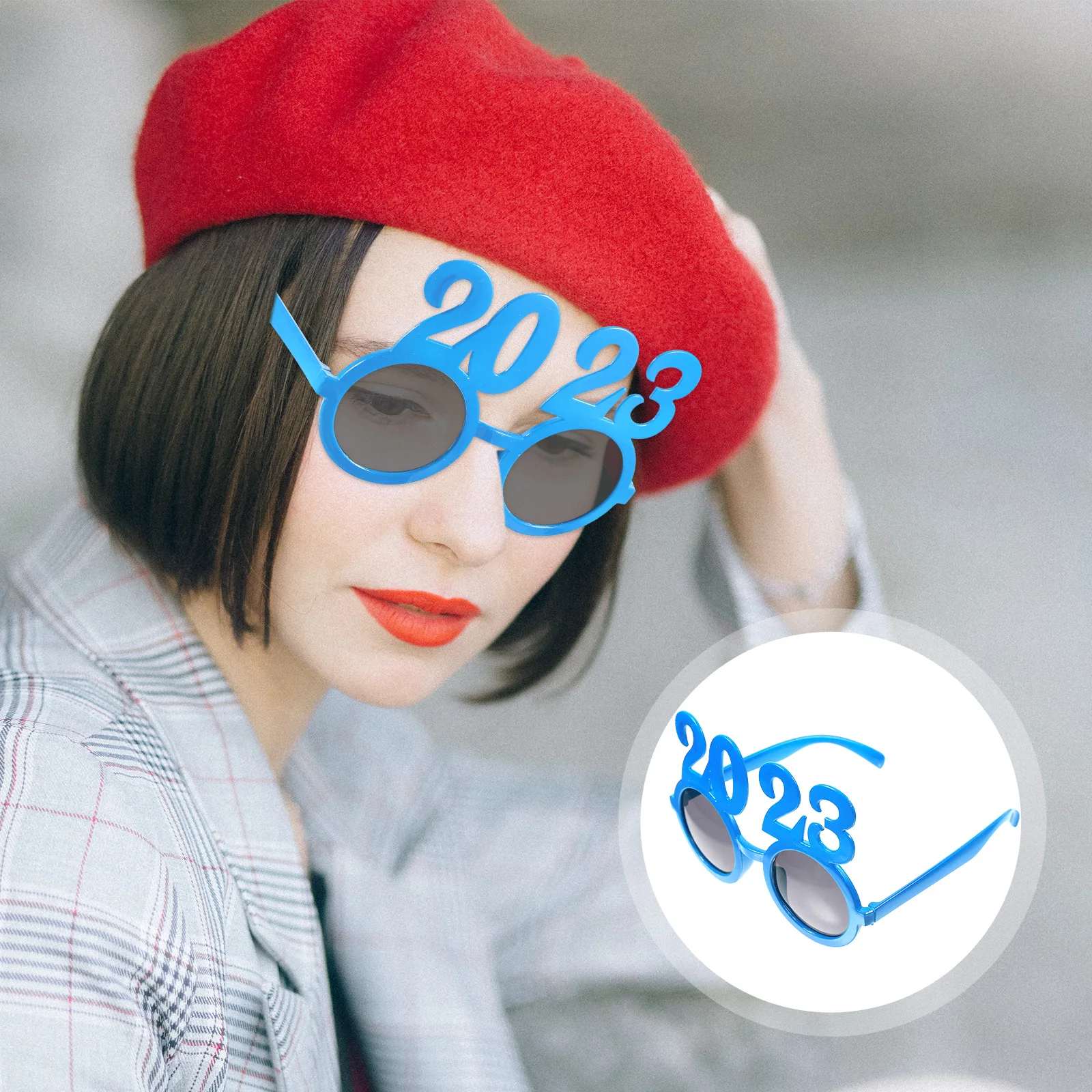 

Digital Glasses 2023 New Year Party Favors Photo Props Bright Stylish Safe PC Material Eyeglasses Costumes Christmas