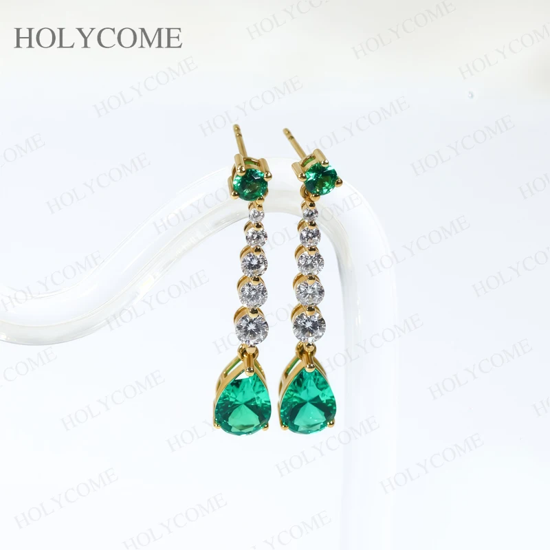 

925 Sterling Silver Custom Earrings Pear Cut Earrings 6x8mm Lab Columbia Ruby Sapphire For Women Wedding Engagement Bnad Jewelry