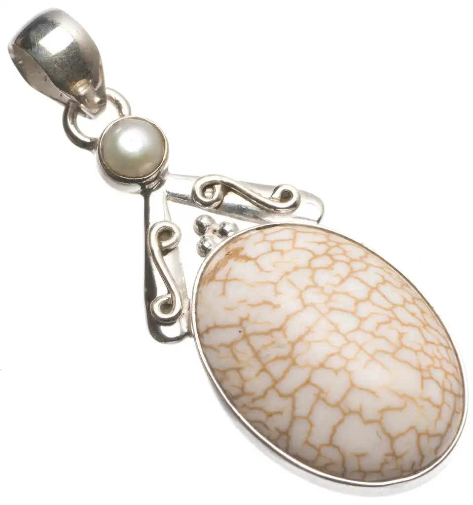 StarGems Shell and River Pearl Handmade Boho 925 Sterling Silver Pendant 2