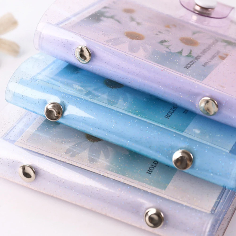 Cute Card Stock Binders Albums Transparent Glitter Jelly Color Instax Album Mini Photo Album Card Holder Photo Album