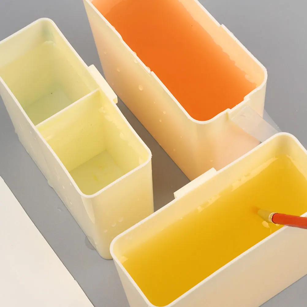 Limpador de pincel com função de suporte, balde de lavagem removível para artistas, pintores decorativos, arte criativa