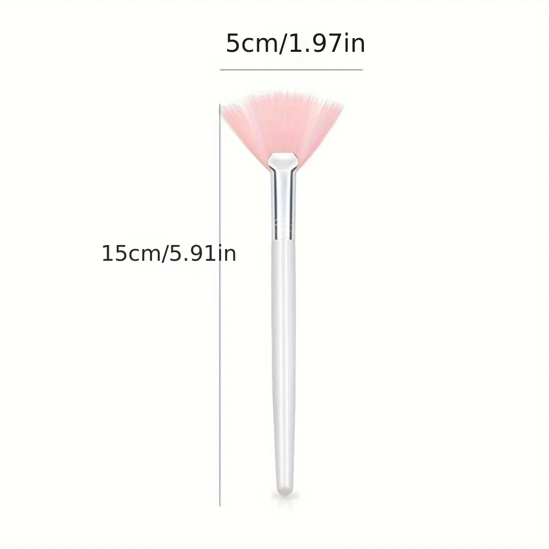 1PCS high-quality pink face acid fan shaped facial mask brush beauty salon skin essence liquid fan shaped brush DIY tool soft