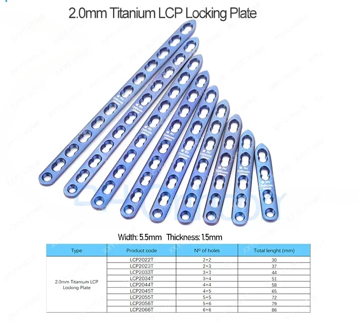 

2.0mm Titanium Straight Locking Plate Orthopedic Veterinaria Pets Mascotas Surgical Instruments Medical Supplies and Equipment