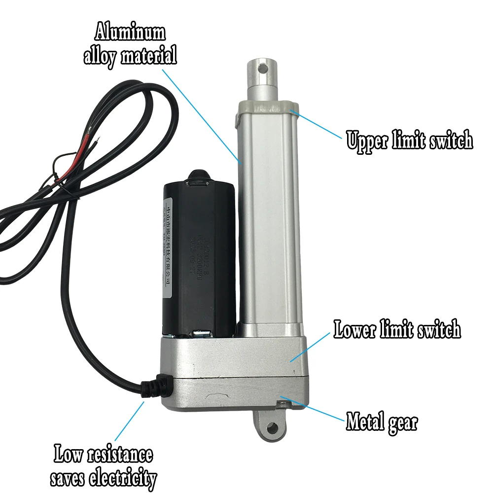 Linear Actuator 12V 24V High Thrust 2500N 2200N 1800N 1200N 500N Linear Actuator Motor 50-800mm Stroke for Automation Equipment