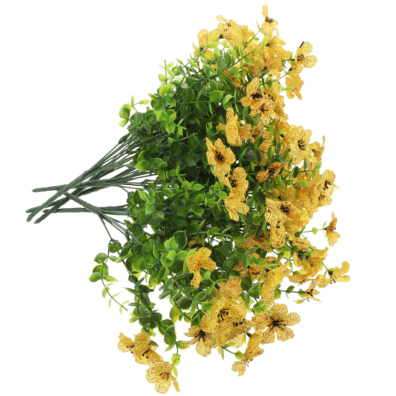 

6pcs Simulated Eucalyptus Faux Flowers Artificial Plastic Branches Small Lifelike DIY for Vase Home