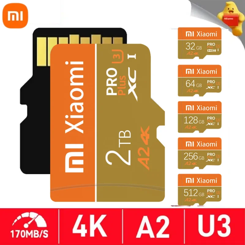 XIAOMI Original 2TB Micro TF SD Card Flash Class 10 SD Card 256GB Memory Card 512GB Memorycard For PC/Phone/Cameras/tablet/Drone