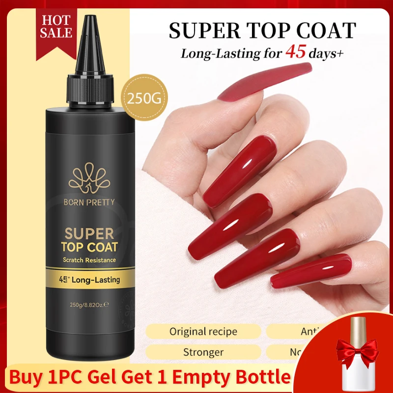 BORN PRETTY 250g 6-in-1 Gel-Nagellack Multifunktionaler Nagelspitzen-Kleber Verstärkungsnägel Super Base Top Coat Nagelverlängerung