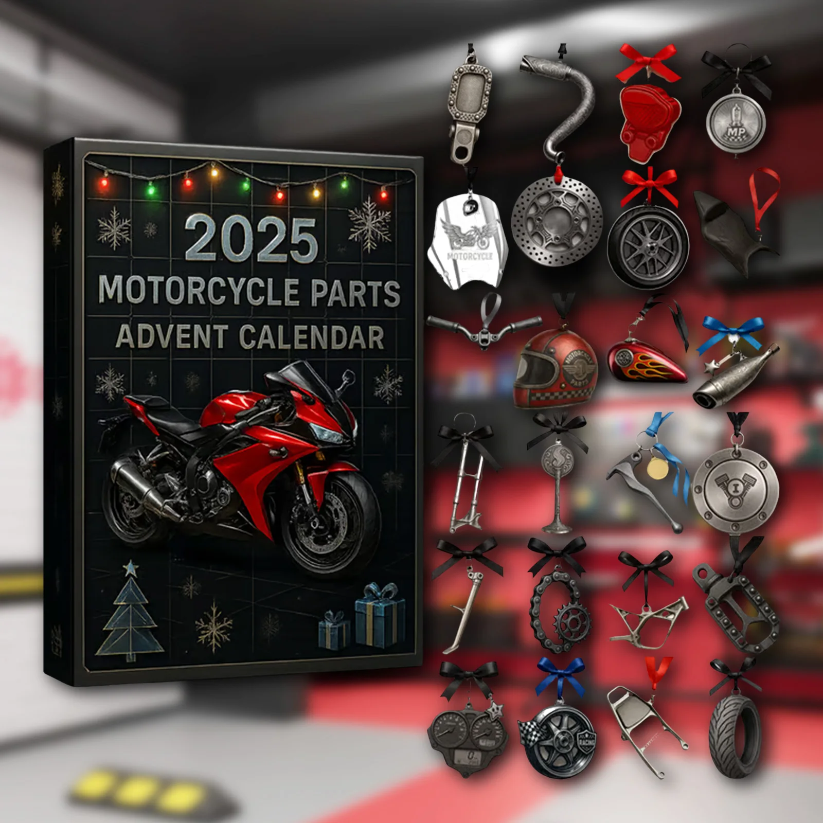 Prise de minuterie Cliquez pour voir le calendrier de l'Avent de la moto à vue complète 2025 ​ ​   Réveils de Noël pour enfants de 24 jours pour chambres avec minuterie