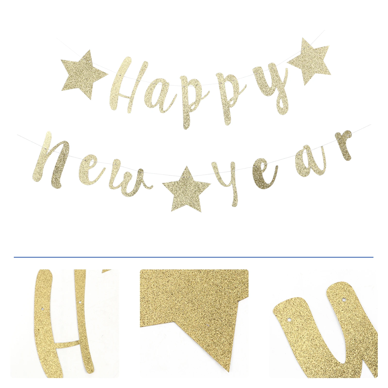 

New Year Non woven Decorative Banner Party Supplies Festive Hanging Wall Ceiling Doorway Window Photo Background Family
