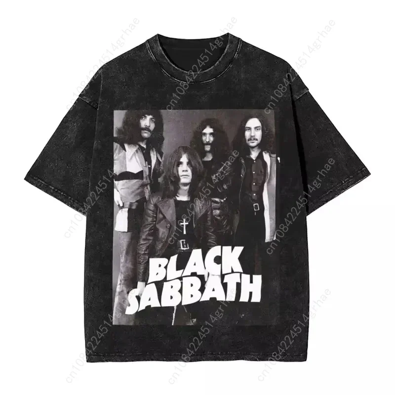 Sabbathes Metal Music Washed Short Sleeved Round Neck Y2k Tshirt Men Clothing New in Top & Tees Mens T-Shirt  Camisetas 61424