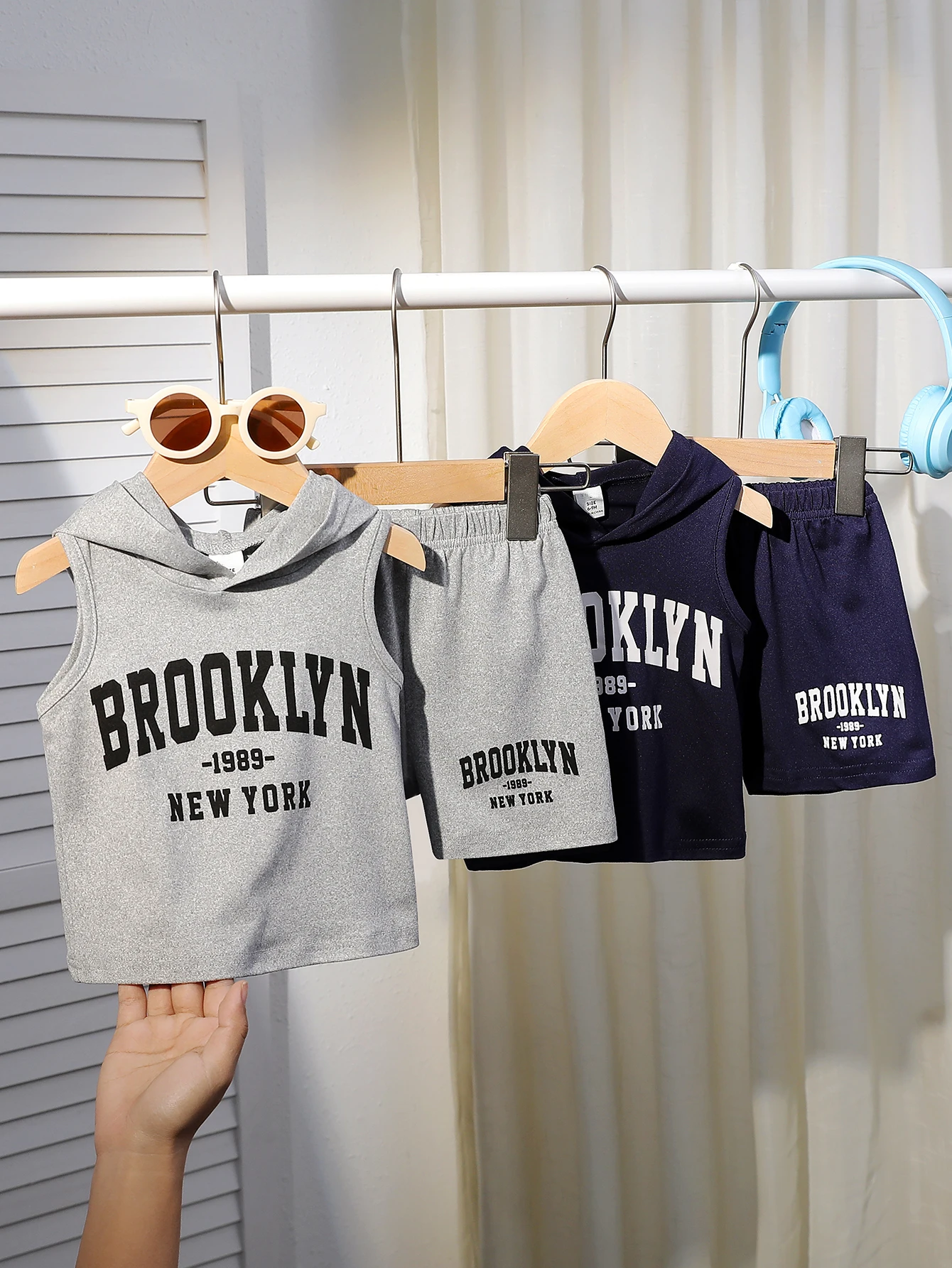 Infant Summer New Style Baby Boy’s Letter-Print Sleeveless T-shirt and Shorts Casual Mix-Match 4-Piece Set