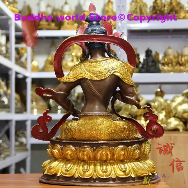 Estatua de BUENO Buda grande de 45CM, budismo asiático, dorado, exorcismo, seguridad, Vajrasattva, Samantabhadra, estatua de Buda Bodhisattva