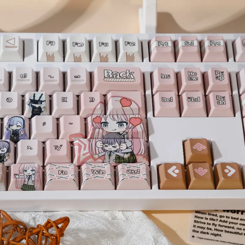 

MyGO Theme Keycaps Custom SOA/MOA/cherry Profile Key Cap PBT Cartoon Anime Cute Point KeyCap for Gamers DIY Keyboard Decoration