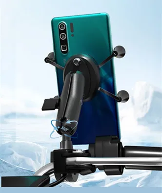 Вращающийся на 360° держатель для телефона на мотоцикле, держатель для телефона на велосипеде, регулируемая поддержка руля, крепление для мотоцикла, слоты для карт для 3,5-6,3 дюйма