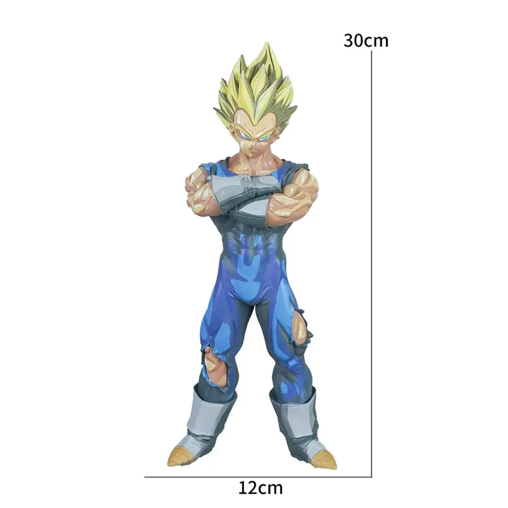 Figuras de Dragon Ball Z Majin Vegeta Anime DBZ Super Saiyan figuras de acción de juguete 30cm colección modelo regalo para niños adornos