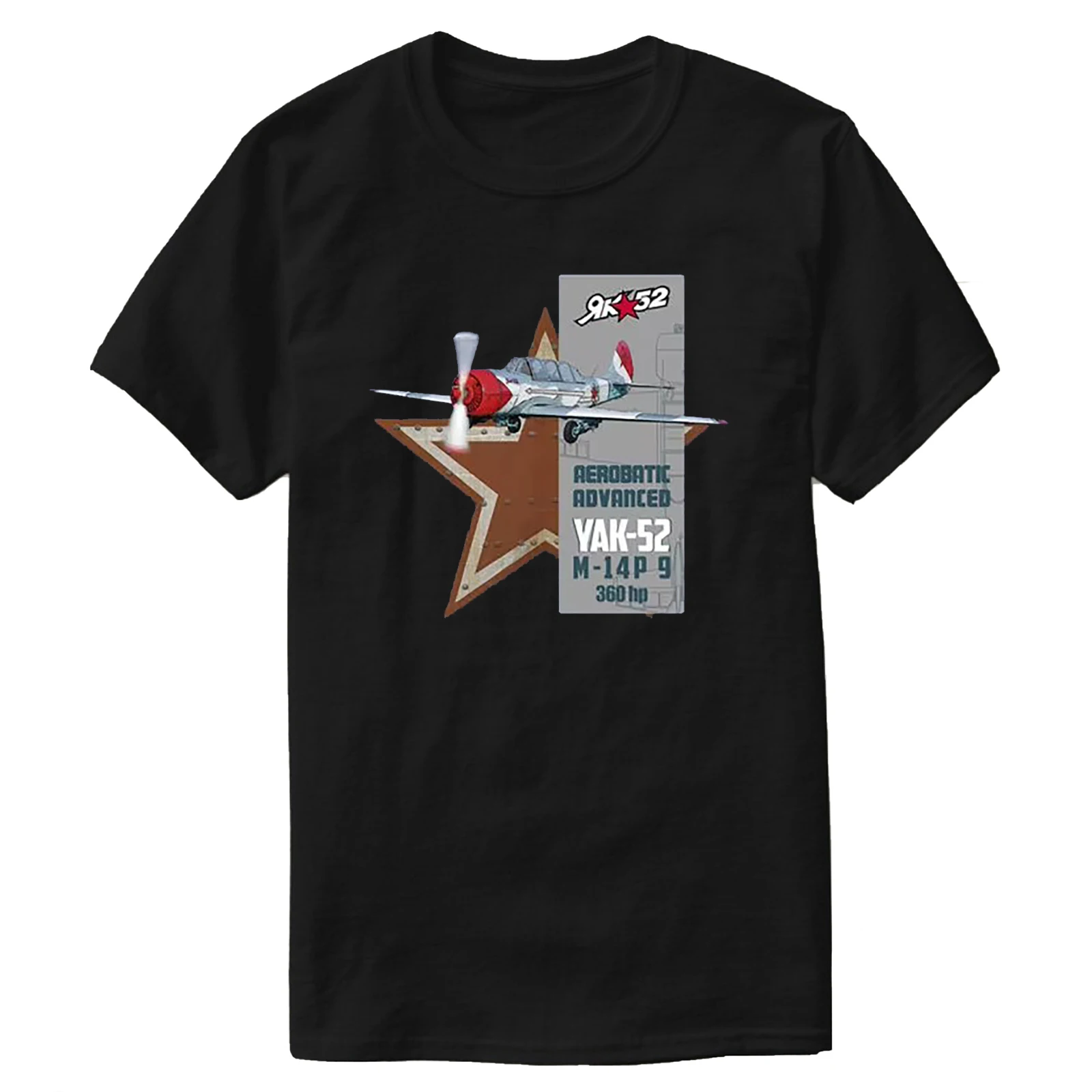 

Soviet YAK-52 Trainer Aircraft T-Shirt 100% Cotton O-Neck Short Sleeve Summer Casual Mens T-shirt Streetwear