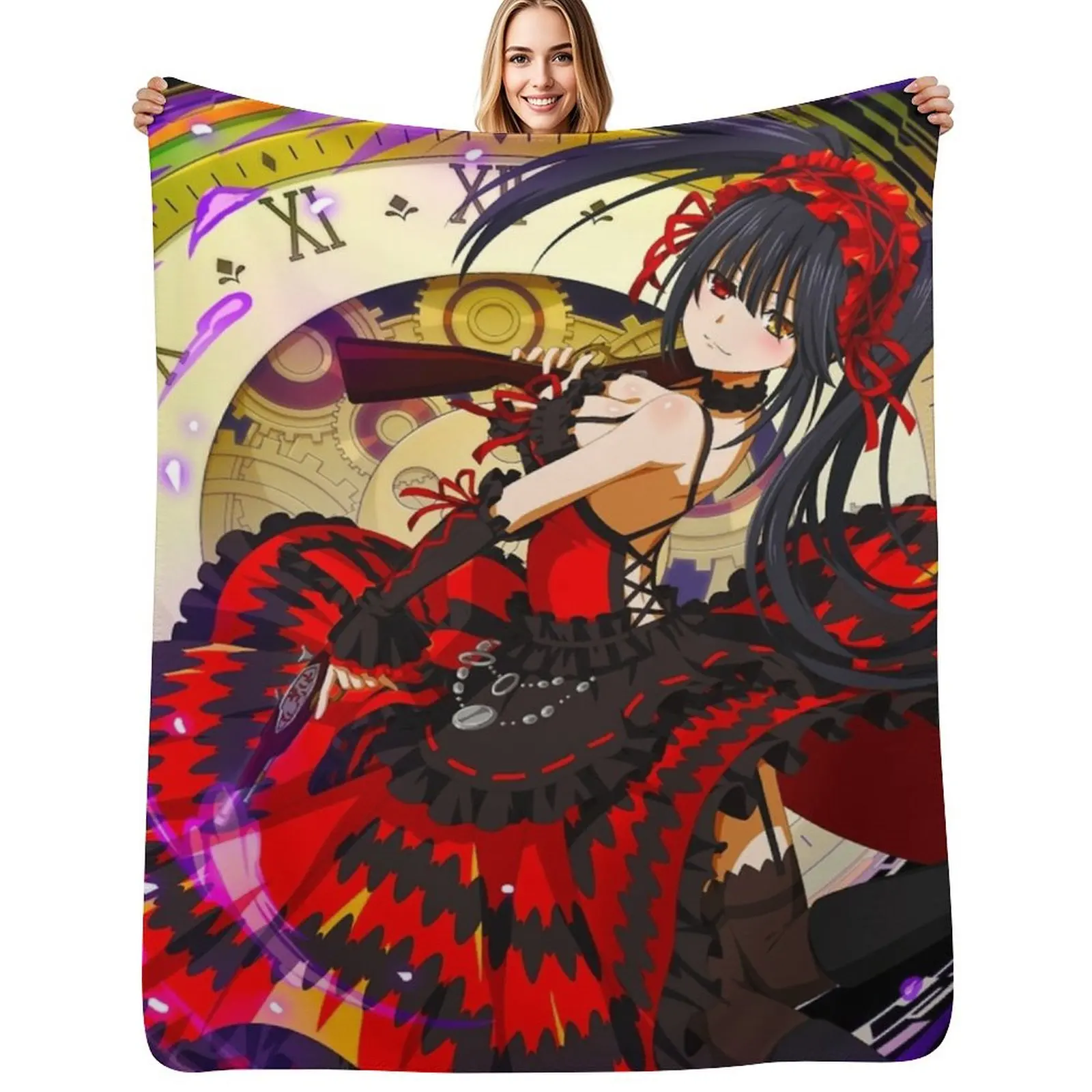 

Kurumi Tokisaki | Date A Live | Anime Throw Blanket Nap Soft Plush Plaid warm winter Thermal Blankets