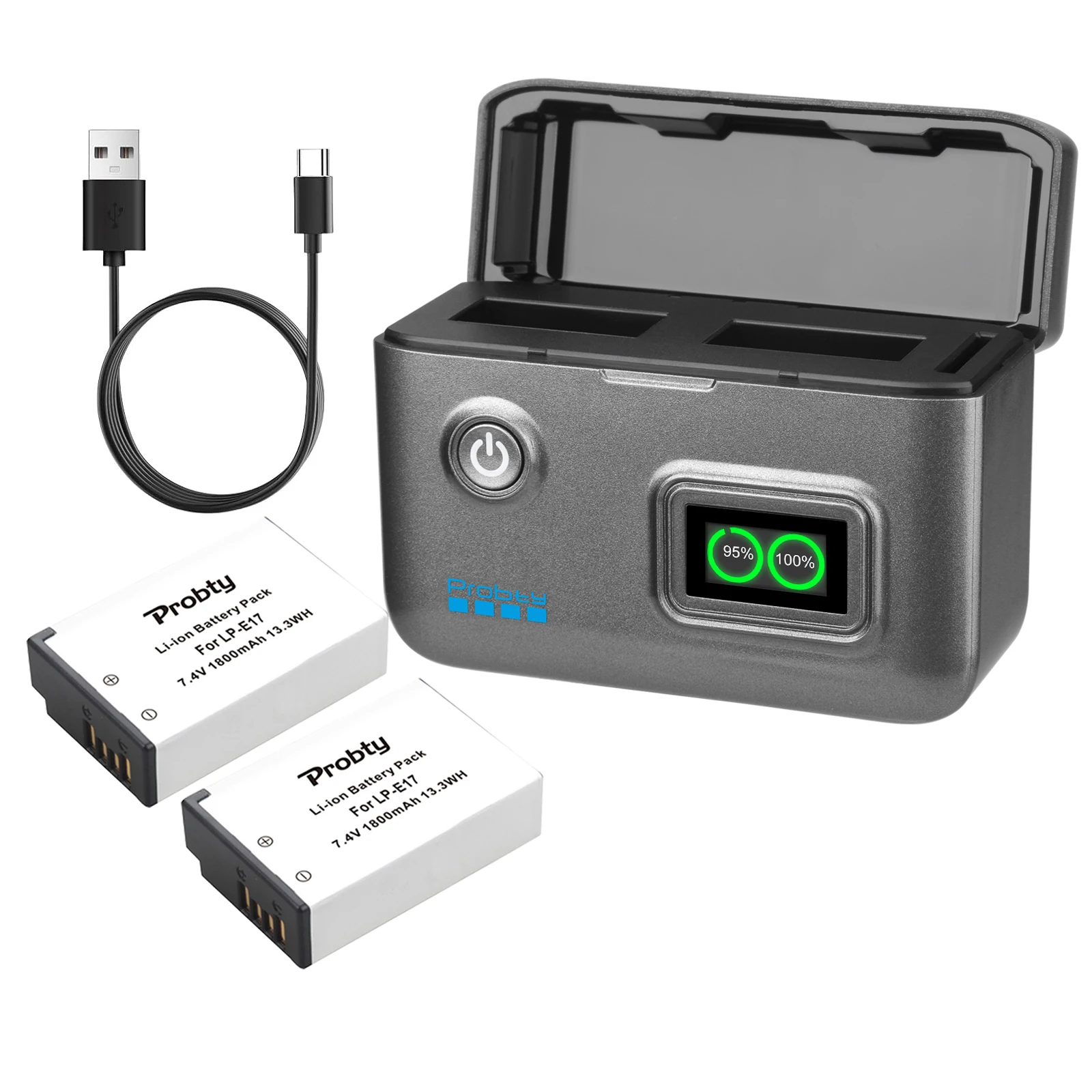 

LP-E17 Аккумулятор и быстрое зарядное устройство для ЖК-дисплея для Canon EOS RP R100 R50 R10 R8 Rebel T6i T7i T8i EOS M3 M5 200D 77D 750D 800D