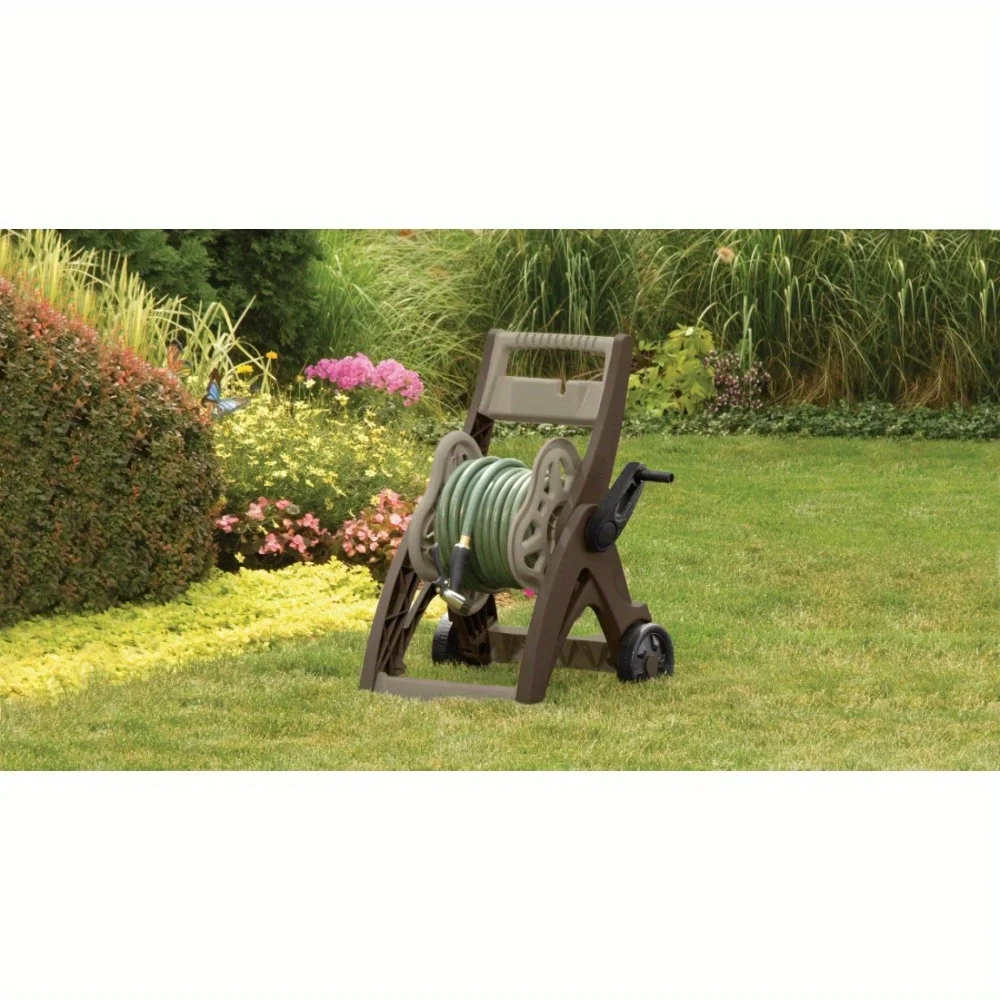 175 ft. Hose Reel Cart, Gray and Taupe, Durable in structure and easy to carry