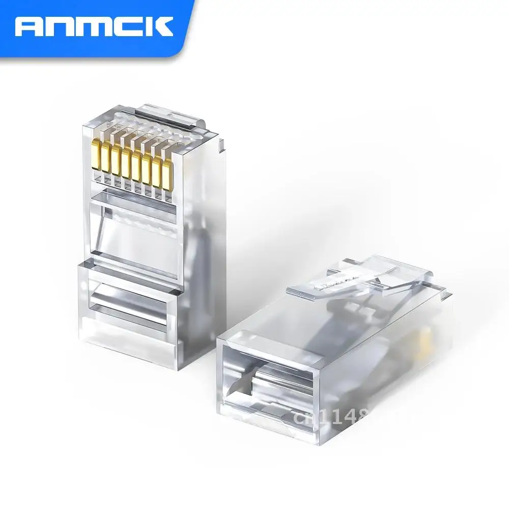 CAT6 UTP 50U RJ45 Modular Plug Connector 8P8C Crimp End 10/1000Mbps Ethernet Cable Ethernet Connector Anmck