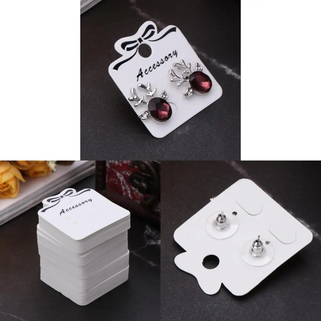 

100 карточек для сережек, карточек для демонстрации ювелирных изделий, упаковочных карточек «сделай сам», для сережек-гвоздиков