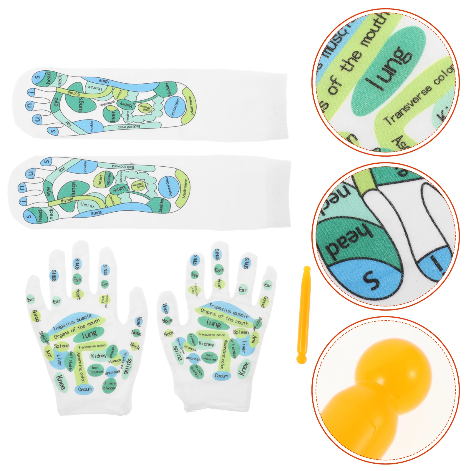 

Reflexology Massage Socks Set Cotton Soft Breathable Foot Massage Socks with Acupressure Chart for Pain Relief Energy Unblocking